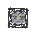 Simon 55 WMDL-0106L9R-0XX Łącznik schodowy podwójny (mechanizm) 10AX, 250V~, zaciski śrubowe, czarna rama montażowa