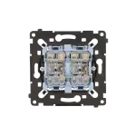 Simon 55 WMDL-0106L6R-0XX Łącznik schodowy podwójny z podświetleniem (mechanizm) 10AX, 250V~, szybkozłącza Posiada 2 niezależne układy podświetlenia, czarna rama montażowa
