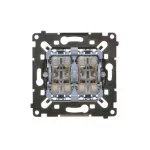 Simon 55 WMDL-0106L7R-0XX Łącznik krzyżowy podwójny (mechanizm) 10AX, 250V~, szybkozłącza, czarna rama montażowa