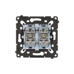 Simon 55 WMDL-010610R-0XX Łącznik krzyżowy podwójny z podświetleniem. Osobne podświetlenie dla każdego klawisza (mechanizm) 10 AX, 250 V~, szybkozłącza, czarna rama montażowa