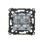 Simon 55 WMDL-0106L2R-0XX Łącznik roletowy podwójny trójpozycyjny 1-0-2 (mechanizm) 10 A, 250 V~, szybkozłącza, czarna rama montażowa