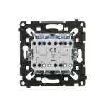 Simon 55 WMDL-0106L2R-0XX Łącznik roletowy podwójny trójpozycyjny 1-0-2 (mechanizm) 10 A, 250 V~, szybkozłącza, czarna rama montażowa