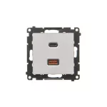 Simon 55 WMDS-0042L2-143 Ładowarka USB C+A (moduł), 30W, 230V; Aluminium mat