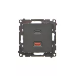 Simon 55 WMDS-0042L2-149 Ładowarka USB C+A (moduł), 30W, 230V; Czarny mat