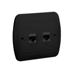 Simon Akord WMAK-4520XX-Y013 Gniazdo komputerowe RJ45 podwójne, kategoria 5e. Montaż do puszki na wkręty; czarny mat