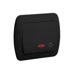 Simon Akord WMAL-481XXX-Y012 Przycisk światło z podświetleniem 10AX, 250V~, zaciski śrubowe; czarny mat