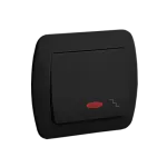 Simon Akord WMAL-461XXX-Y012 Łącznik schodowy z podświetleniem, 10AX, 250V~, zaciski śrubowe; czarny mat