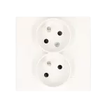 Simon 55 WMTW-40221X-111 Gniazdo wtyczkowe z uziemieniem podwójne skośne, z funkcją niezmienności faz 16 A, 250 V~, zaciski śrubowe. Wymagana puszka podtynkowa Ø68 mm (czeska). Kompletne – brak możliwości zastosowania w ramkach wielokrotnych.