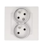 Simon 55 WMTW-40221X-143 Gniazdo wtyczkowe z uziemieniem podwójne skośne, z funkcją niezmienności faz 16 A, 250 V~, zaciski śrubowe. Wymagana puszka podtynkowa Ø68 mm (czeska). Kompletne – brak możliwości zastosowania w ramkach wielokrotnych.
