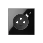 Simon 100 W100-10000169X-138 Pokrywa do gniazda z zintegrowaną ładowarką 1xUSB C; czarny