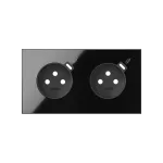 Simon 100 W100-10020251X-138 Panel 2-krotny: 2 gniazda z 2 zintegrowanymi ładowarkami USB C ; czarny