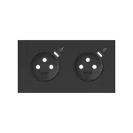 Simon 100 W100-10020251X-238 Panel 2-krotny: 2 gniazda z 2 zintegrowanymi ładowarkami USB C ; czarny mat