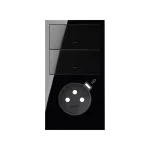 Simon 100 W100-10020253X-138 Panel 2-krotny pion: 2 klawisze + gniazdo z zintegrowaną ładowarką USB C; czarny