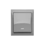 Simon Aquaclick WA-ACP1L-x-xx-18xx Przycisk zwierny natynkowy z podświetleniem bez piktogramu, IP44, 10AX, 250V~, zaciski śrubowo; ciemnoszary