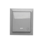 Simon Aquaclick WA-CD1Lxxx-xx-18xx Przycisk dzwonek natynkowy z podświetleniem, IP44, 10AX, 250V~, zaciski śrubowe; ciemnoszary