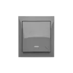 Simon Aquaclick WA-CW6LXXX-XX-18XX Łącznik schodowy natynkowy z podświetleniem, IP44, 10AX, 250V~, zaciski śrubowe; ciemnoszary