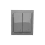 Simon Aquaclick WA-CW6XXXX-2X-18XX Łącznik schodowy natynkowy podwójny, IP44, 10AX, 250V~, zaciski śrubowe; ciemnoszary
