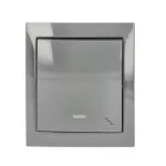 Simon Aquaclick WA-CW6XXXX-XX-18XX Łącznik schodowy natynkowy, IP44, 10AX, 250V~, zaciski śrubowe; ciemnoszary