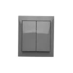 Simon Aquaclick WA-CWLXX-2X-X-18XX Łącznik schodowy podwójny natynkowy z podświetleniem bez piktogramu, IP44, 10AX, 250V~, zaciski śrubowe; ciemnoszary