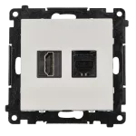 Simon 55 WMDA-P95X10-111 Gniazdo HDMI 2.1 + RJ45 kat.6. (moduł); Biały mat