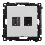 Simon 55 WMDA-P95X10-114 Gniazdo HDMI 2.1 + RJ45 kat.6. (moduł); Jasnoszary mat