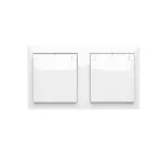 Simon Aquaclick WA-CGZ21CS-XX-11XX Gniazdo wtyczkowe natynkowe, 2x 1-krotne z uziemieniem, klapka w kolorze pokrywy, IP44, Σ16A, 250V~, szybkozłącza; biały