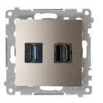 Simon 54 WMDH-0XXXX3-044 Gniadzo HDMI 1,4 + USB 3.0; złoty mat