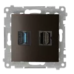 Simon 54 WMDH-0XXXX3-046 Gniadzo HDMI 1,4 + USB 3.0; brąz mat
