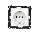 Simon 55 GO WMDS-TEGSZ1W-114 Gniazdo schuko Wi-Fi z przyciskiem i wbudowanym pomiarem energii, sterowany smartfonem – SOCKET 1x16 A, 230 V, (moduł); Jasnoszary mat