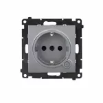 Simon 55 GO WMDS-TEGSZ1W-116 Gniazdo schuko Wi-Fi z przyciskiem i wbudowanym pomiarem energii, sterowany smartfonem – SOCKET 1x16 A, 230 V, (moduł); Grafitowy mat