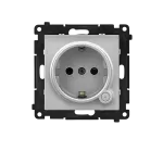 Simon 55 GO WMDS-TEGSZ1W-143 Gniazdo schuko Wi-Fi z przyciskiem i wbudowanym pomiarem energii, sterowany smartfonem – SOCKET 1x16 A, 230 V, (moduł); Aluminium mat