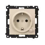 Simon 55 GO WMDS-TEGSZ1W-144 Gniazdo schuko Wi-Fi z przyciskiem i wbudowanym pomiarem energii, sterowany smartfonem – SOCKET 1x16 A, 230 V, (moduł); Szampański mat