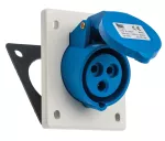 Gniazdo tablicowe skośne, 16A/3P, 250V, niebieskie, IP44