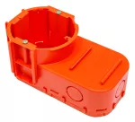 Puszka podtynkowa, płytka 60mm, fi68, łączeniowa, z wkrętami, do elektroniki, pomarańczowa, IP30