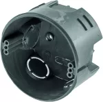 Puszka podtynkowa UK1, płytka 46mm, fi72, łączeniowa, bez wkrętów, uniwersalna, bez gwitnu, czarna, IP30