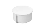 Puszka do pustych ścian PO70, płytka 46mm, fi73, z wkrętami, odgałęźna, z pokrywą, biała, IP30