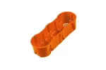 Puszka podtynkowa PK60, głęboka 60mm, fi68, z wkrętami, potrójna, pomarańczowa, IP30