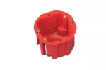 Puszka do pustych ścian PK60, głęboka 60mm, fi65, łączeniowa, z wkrętami, samogasnąca, czerwona, IP30