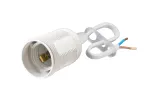 Oprawka termoplastyczna E27 z przewodem 2x0,75mm2, 4A, 250V, biała