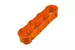 Puszka podtynkowa PK60, głęboka 60mm, fi68, z wkrętami, poczwórna, pomarańczowa, IP30