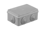 Puszka hermetyczna S-BOX 120x80x50, 6 dławików, szara, IP65