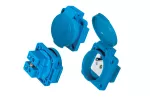 Gniazdo tablicowe VZ z uziemieniem, 16A, 250V, niebieskie, IP54