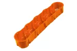 Puszka do pustych ścian PK60, głęboka 60mm, fi68, z wkrętami, pięciokrotna, pomarańczowa, IP30