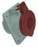 Gniazdo tablicowe skośne, 32A/4P, 400V, czerwone, IP44