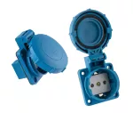 Gniazdo tablicowe VZ z uziemieniem, 16A, 250V, schuko, niebieskie, IP67