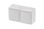 Wyłącznik BETA podwójny, jednobiegunowy, biały, IP44
