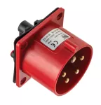 Wtyczka tablicowa prosta, 32A/5P, 400V, czerwona, IP44