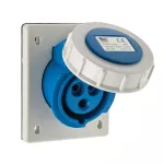 Gniazdo tablicowe skośne, 16A/3P, 250V, niebieskie, IP67