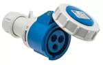 Gniazdo przenośne, 16A/3P, 250V, niebieskie, IP67