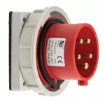 Wtyczka tablicowa prosta, 16A/5P, 400V, czerwona, IP67
